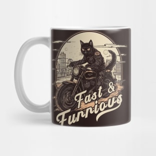 Black Cat on the bike Mug